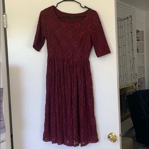 Maroon lace dress